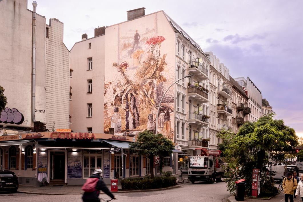 Caspar David Friedrich Mural von Fintan Magee in Hamburg, Portugiesenviertel, Foto Jérome Gerull