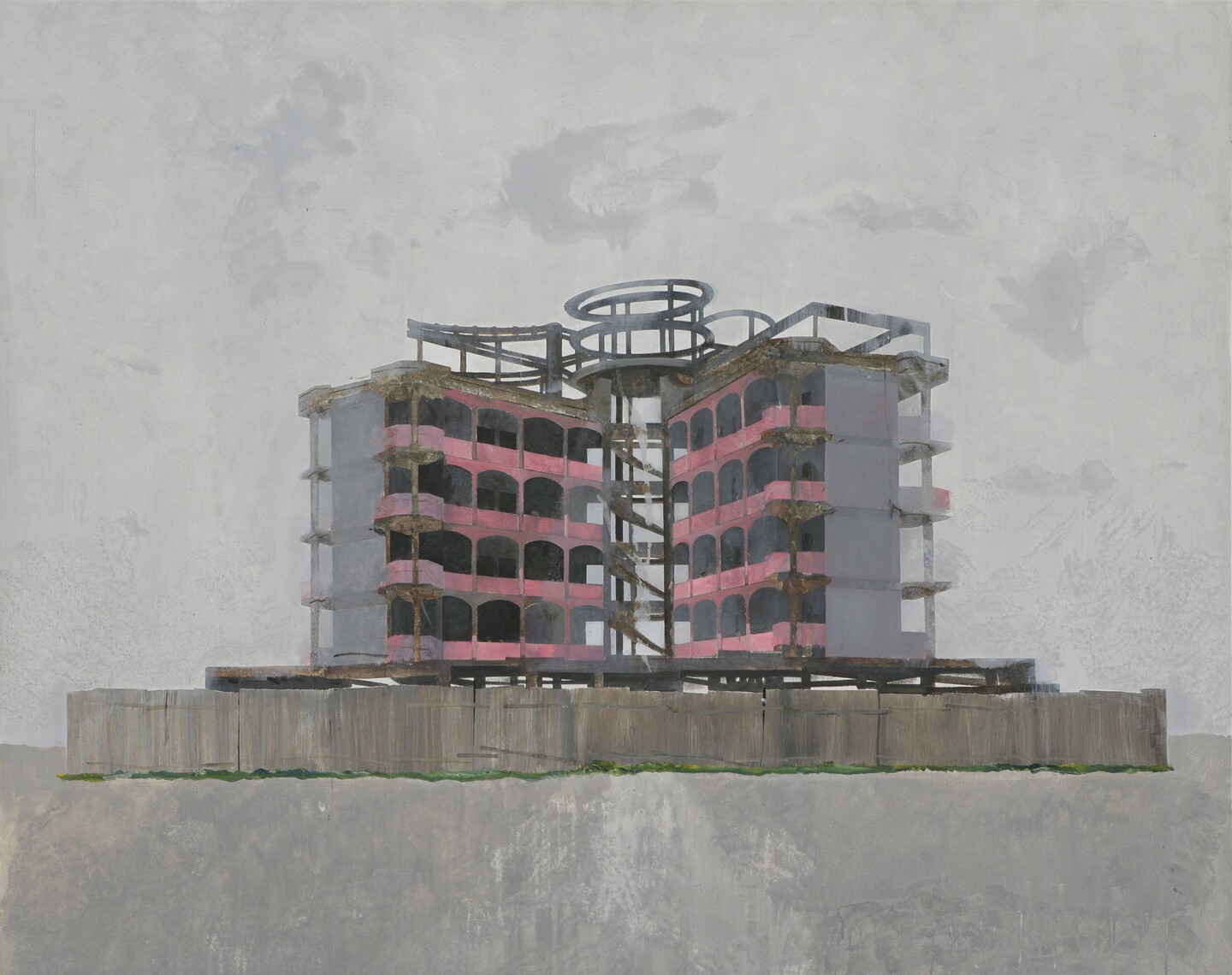 Edi Hila (*1944), House Surrounded by Wall (aus der Serie Transitional Landscapes), 2000 © Edi Hila. Courtesy of Mitterrand, Paris Foto: Rebecca Fanuele