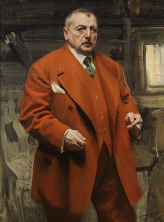 Anders Zorn (1860–1920), Selbstporträt in Rot, 1915, Zornmuseet, Mora  © Zornmuseet, Mora