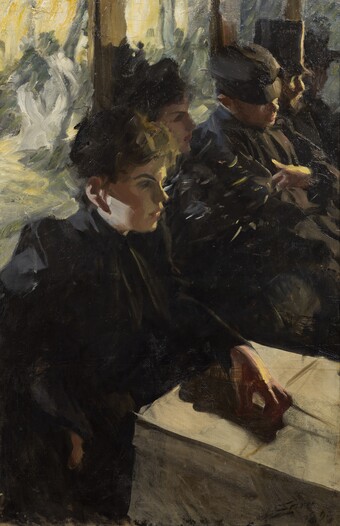 Anders Zorn (1860–1920), Omnibus I, um 1890 Öl auf Leinwand, 99,5 x 66 cm, Nationalmuseum, Stockholm Ankauf 1985, Peter and Malin Beijer Fonds, © Nationalmuseum, Stockholm, Foto: Anna Danielsson