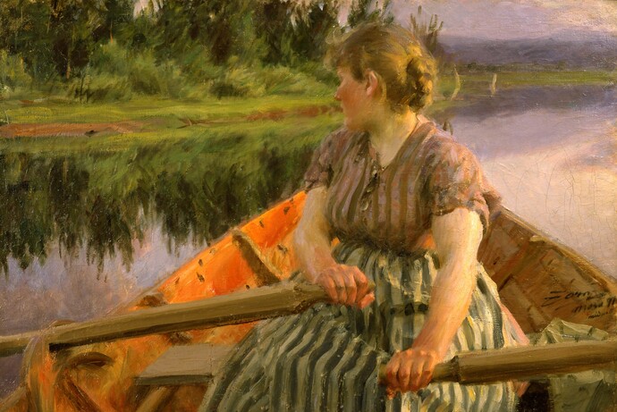 Anders Zorn (1860–1920), Mitternacht, 1891, Öl auf Leinwand, 69 x 103 cm, Zornmuseet, Mora © Zornmuseet, Mora