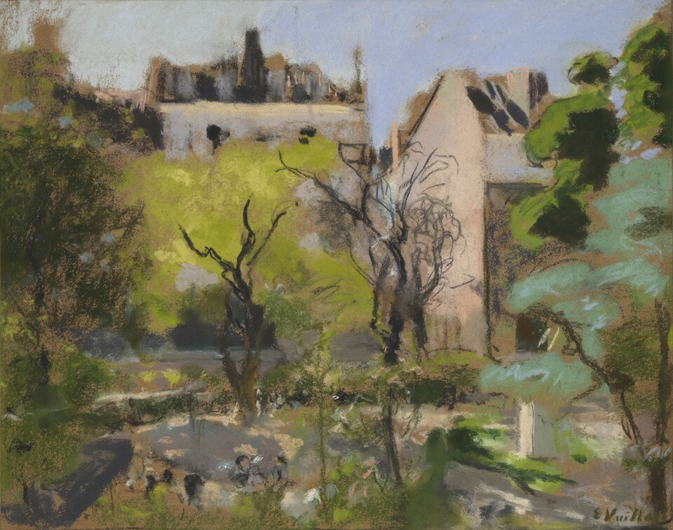 Édouard Vuillard ( (1868-1940), Square Berlioz, Place Vintimille, Paris, 1915, Pastell, 405 510 mm, Privatbesitz, Hamburg