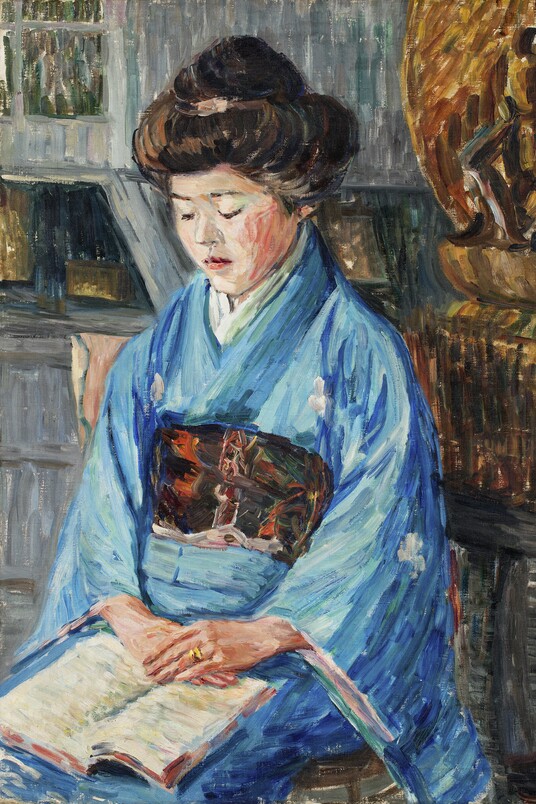 Alma del Banco (1862 - 1943), Japanerin, um 1910, Öl auf Leinwand, 87 x 64 cm, Schenkung Eddy Lübbert, Geestland, im Gedenken an Alma del banco, 2015, © Hamburger Kunsthalle, Foto: Christoph Irrgang