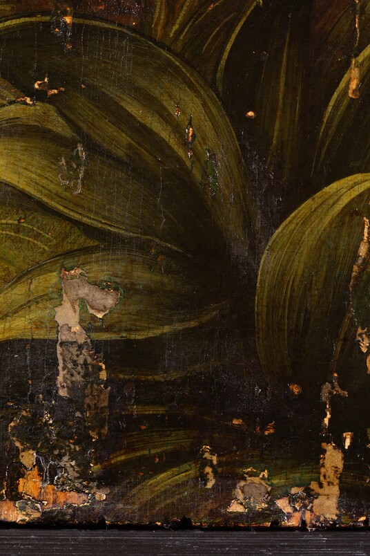 Hans Burgkmair d.Ä, Christus am Ölberg, 1505, Detail während der Restaurierung © Hamburger Kunsthalle, Foto: Felicitas Klein