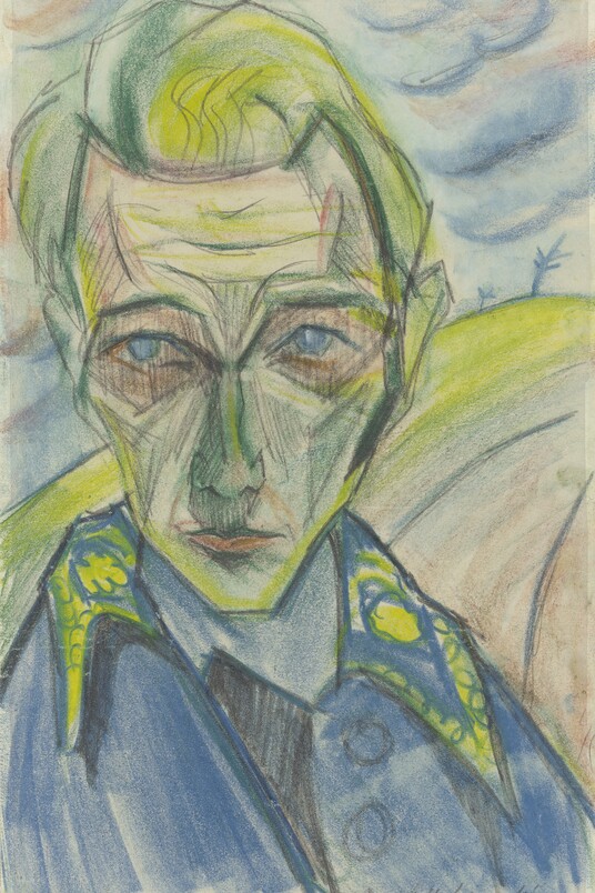 Walter Gramatté (1897–1929) Selbstbildnis, 1920 Farbige Kreiden, 450 x 277 mm © Hamburger Kunsthalle / bpk  Foto: Christoph Irrgang