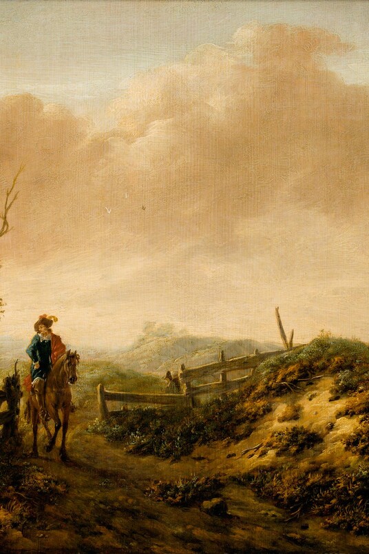 Philips Wouwerman (1619 - 1668), »Dünenlandschaft mit Reiter«, nach 1644, © Hamburger Kunsthalle / bpk,  Foto: Christoph Irrgang