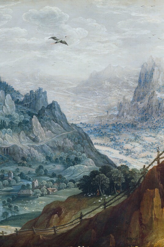 obias Verhaecht, Nachfolger (1561 – 1630) Landschaft mit der Flucht nach Ägypten (ohne Datum) Öl auf Eichenholz, 37 x 48 cm © Hamburger Kunsthalle / bpk Photo: Christoph Irrgang