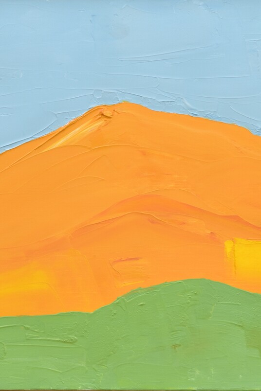 Etel Adnan, Untitled (#42a), 2003, Öl auf Leinwand 33 x 40,5 cm, Hamburger Kunsthalle, Dauerleihgabe der Stiftung Hamburger Kunstsammlungen © Courtesy of artist’s estate & Sfeir-Semler Gallery Beirut/Hamburg