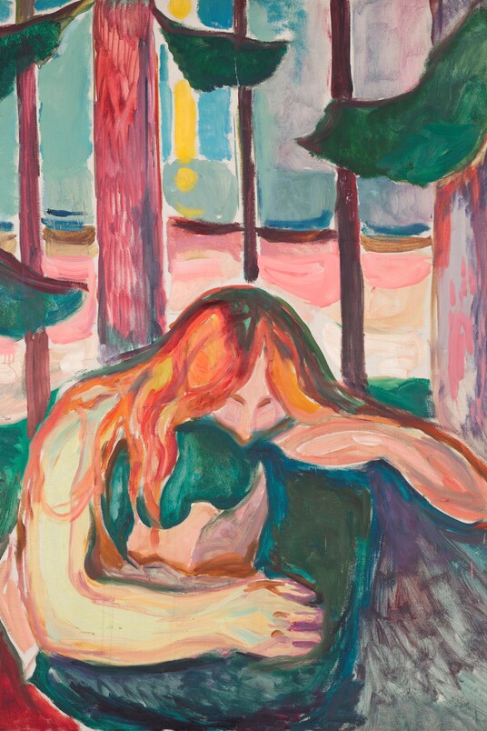 Edvard Munch (1863–1944), Vampir im Wald, 1916–1918, Munchmuseet © Munchmuseet