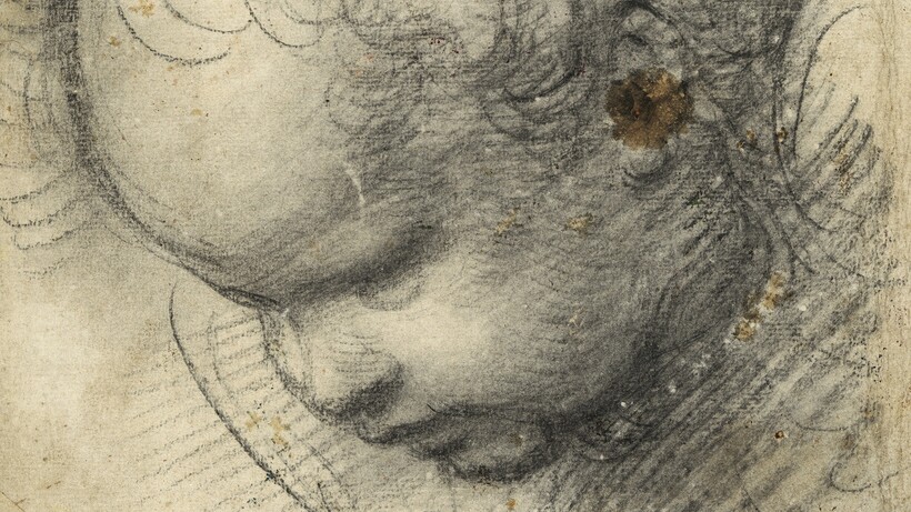 Raffael, eigentlich Raffaello Santi oder Sanzio (1483–1520) Kopf eines Cherubs, um 1509 Kohle, 298 x 234 mm © Hamburger Kunsthalle, Kupfer-stichkabinett / bpk Foto: Christoph Irrgang