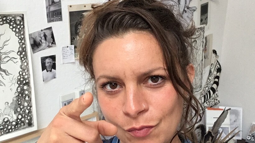 Serena Ferrario in ihrer Installation "Where the Drawings Live", Hamburger Kunsthalle 2021, Foto: Jörg Carstensen