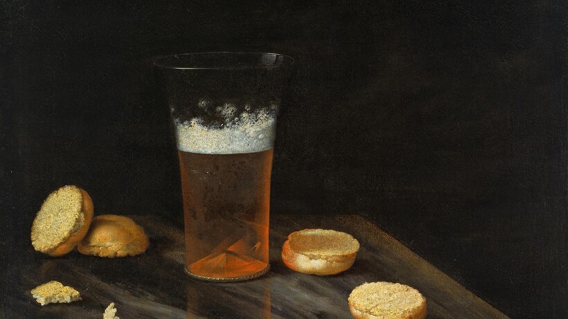 Johann Georg Hinz (1630/31 - 1688) Stillleben mit Bierglas und Brötchen, 1665 © Hamburger Kunsthalle / bpk Foto: Elke Walford