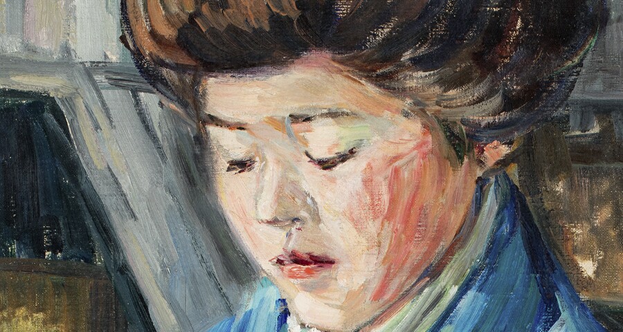 Alma del Banco (1862 - 1943), Japanerin, um 1910, Öl auf Leinwand, 87 x 64 cm, Schenkung Eddy Lübbert, Geestland, im Gedenken an Alma del banco, 2015, © Hamburger Kunsthalle, Foto: Christoph Irrgang