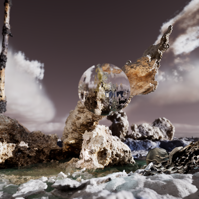 Jakob Kudsk Steensen (*1987), The Ephemeral Lake, 2024, Live-Simulation (Still), Commissioned by Hamburger Kunsthalle © Courtesy the artist