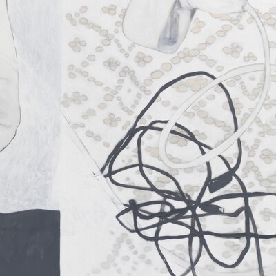 Fedele Maura Friede (*1997) eigentlich räumt niemand gerne auf (4) (Detail), 2024 Öl, Gesso auf Leinwand, 210 x 240 cm © Fedele Maura Friede  Foto: Viktoria Conzelmann