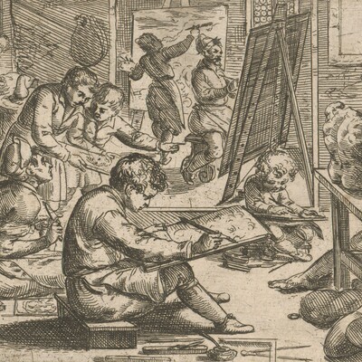 Odoardo Fialetti, Radierer (1573–1638) Schüler beim Zeichnen, 1608, Hamburger Kunsthalle, Kupferstichkabinett © Hamburger Kunsthalle / bpk