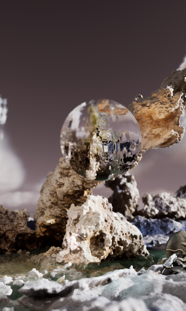 Jakob Kudsk Steensen (*1987), The Ephemeral Lake, 2024, Live-Simulation (Still), Commissioned by Hamburger Kunsthalle © Courtesy the artist