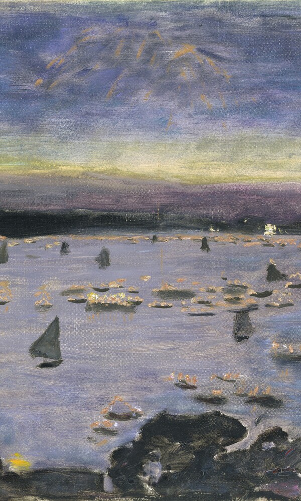 Pierre Bonnard (1867–1947) Lampionkorso auf der Außenalster, 1913 Öl auf Leinwand, 37,5 x 47,5 cm © Hamburger Kunsthalle / bpk Foto: Elke Walford