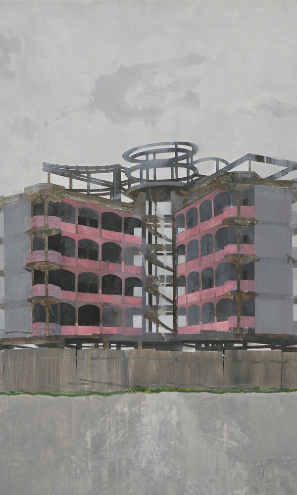 Edi Hila (*1944), House Surrounded by Wall (aus der Serie Transitional Landscapes), 2000 © Edi Hila. Courtesy of Mitterrand, Paris Foto: Rebecca Fanuele